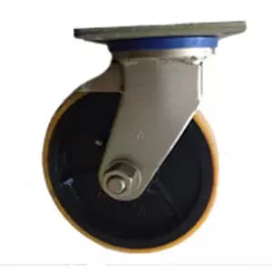 4102-125 S EU - Сверхбольшегрузное полиуретановое колесо 125 мм. г/п 800 кг (поворот., площадка, шарикоподш)